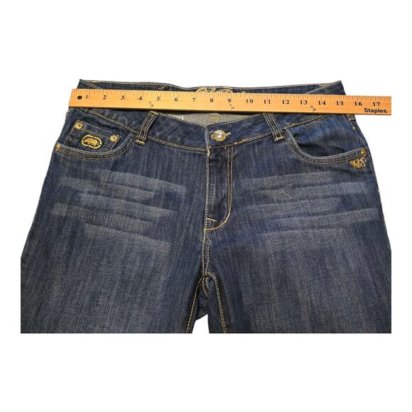 EckoRed Bootcut Womens Jeans Size 9 Blue Medium Wash Low-Rise Embroidered Rhino - Picture 12 of 16